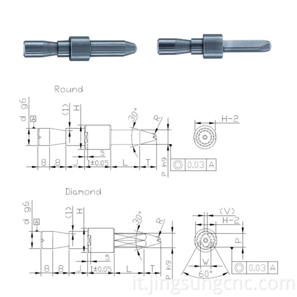 Locating Pins Circumference Groove Height Adjusting